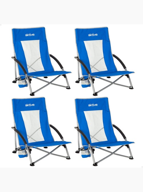 Aktive pack 4 sedie da spiaggia pieghevoli 50x51x67 cm con tasca - Kiabi Aktive pack 4 sedie da spiaggia pieghevoli 50x51x67 cm con tasca - Kiabi