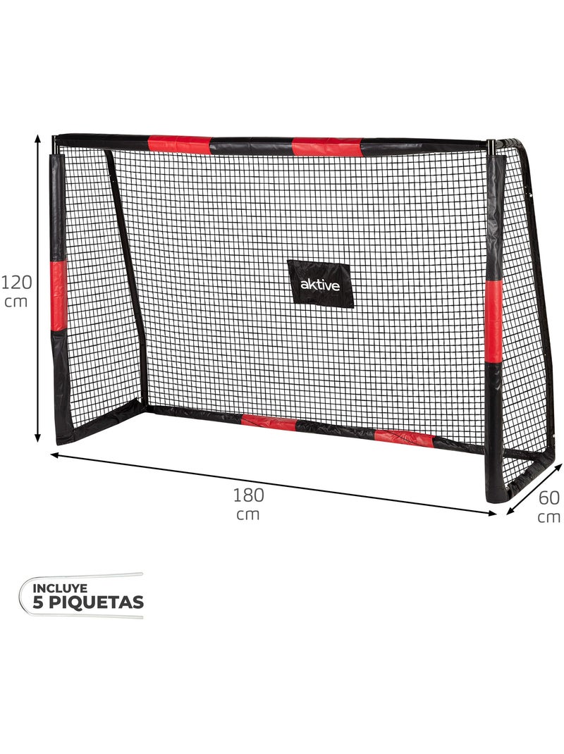 Aktive porta da calcio 180x60x120 cm con struttura di protezione, rete e picchetti N/D - Kiabi