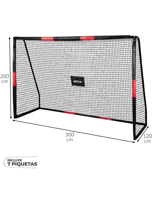 Aktive porta da calcio 300x120x200 cm con struttura di protezione, rete e picchetti - Kiabi