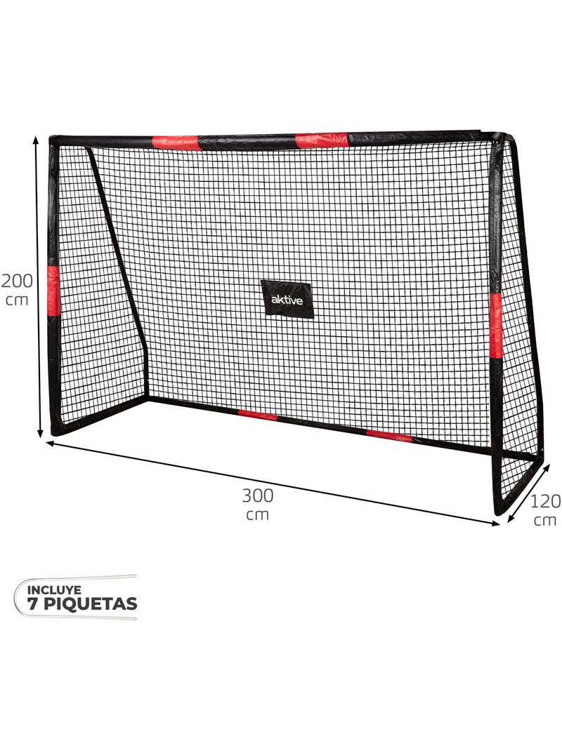 Aktive porta da calcio 300x120x200 cm con struttura di protezione, rete e picchetti N/D - Kiabi