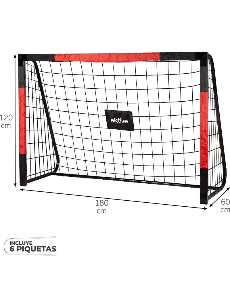 Aktive porta da calcio in acciaio 180x60x120 cm con rete ad alta resistenza e 6 picchetti N/D - Kiabi