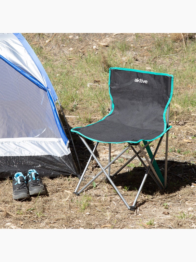 Aktive sedia da campeggio pieghevole 43x43x71 cm nera con maniglia per il trasporto Nero - Kiabi