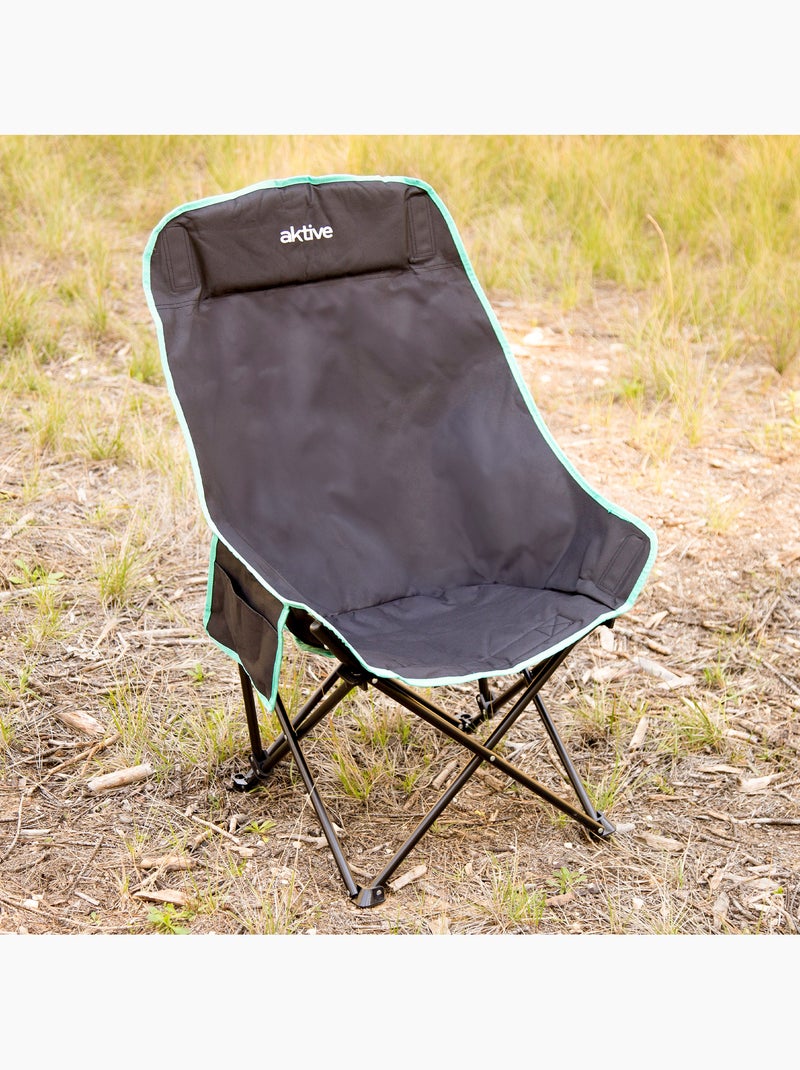 Aktive sedia da campeggio pieghevole 55x45x90 cm con borsa per il trasporto Nero - Kiabi