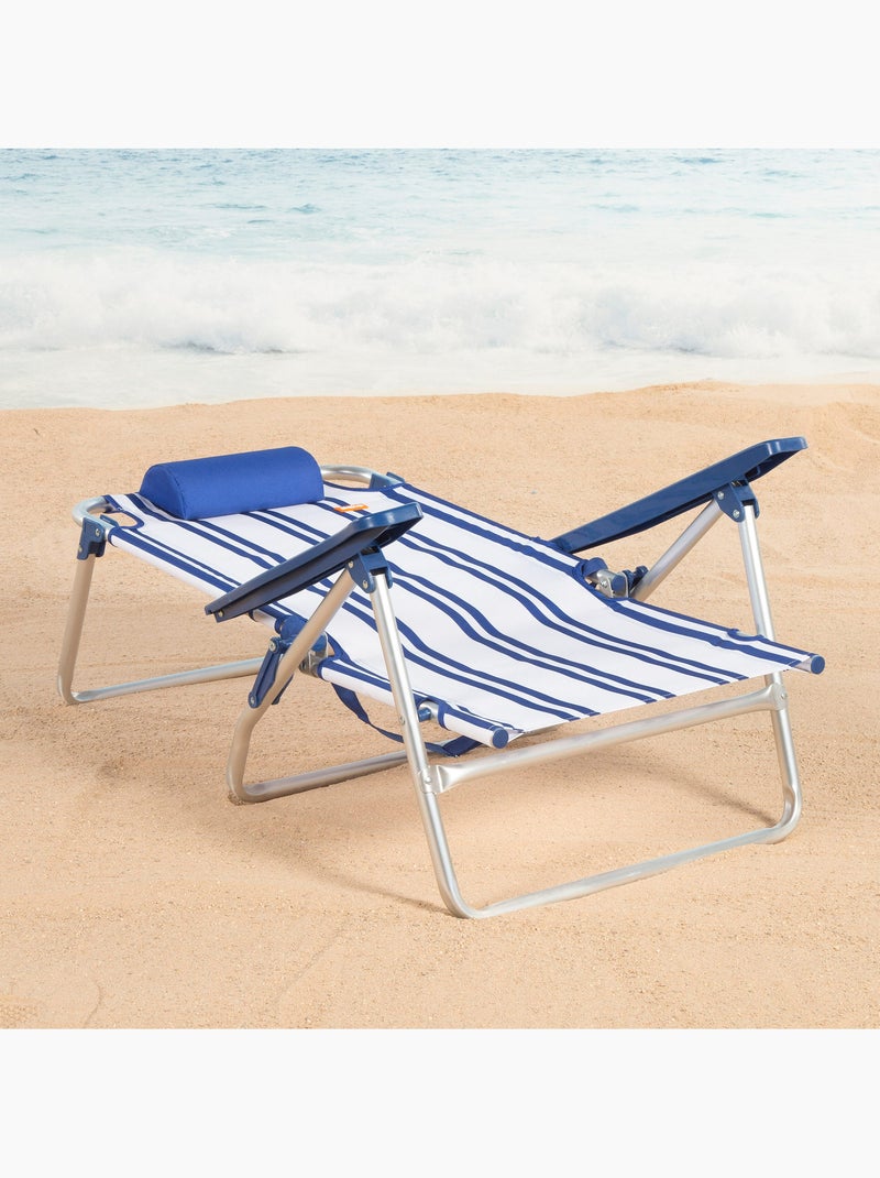 Aktive sedia da spiaggia bassa multiposizione 48x45x83 cm nautica Blu Bianco - Kiabi