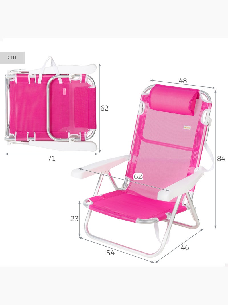 Aktive sedia da spiaggia bassa multiposizione 48x46x84 cm fucsia Rosa fucsia - Kiabi