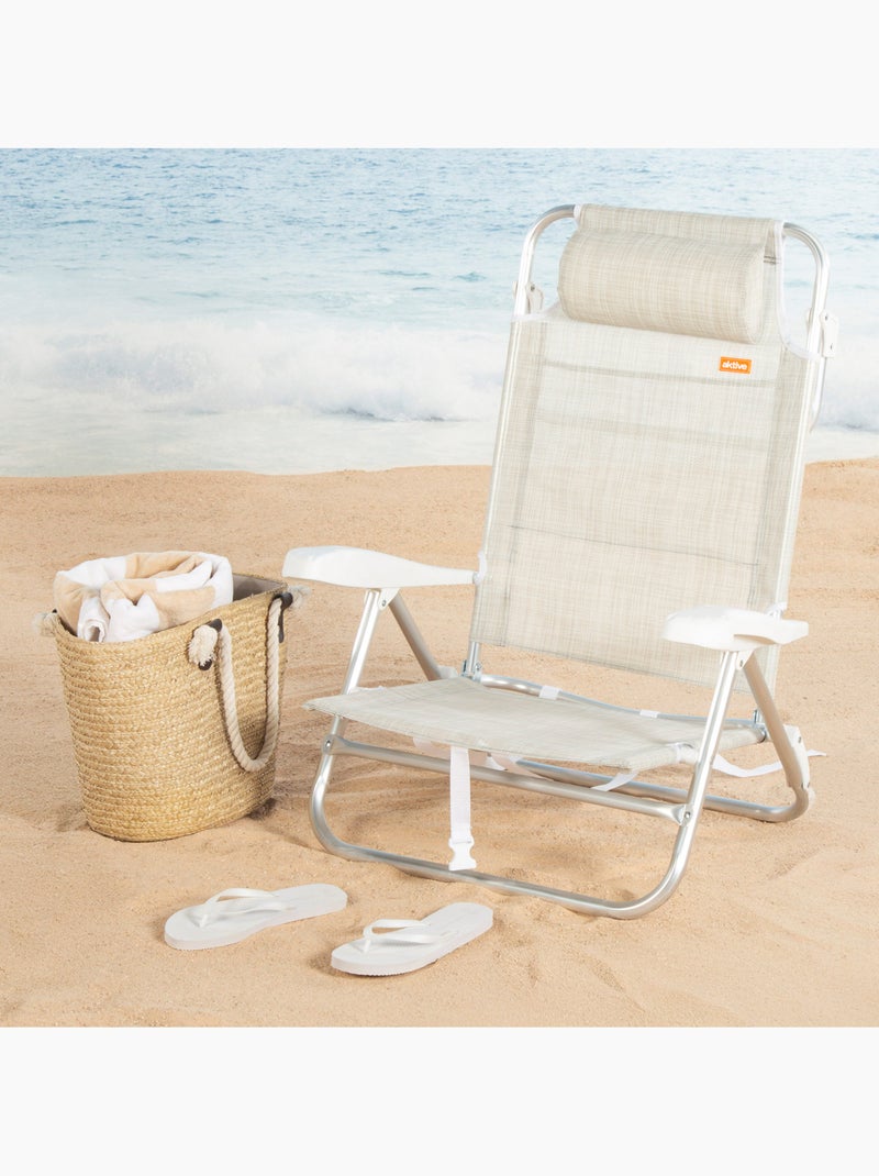 Aktive sedia da spiaggia bassa multiposizione ibiza 47x49x82 cm Beige - Kiabi