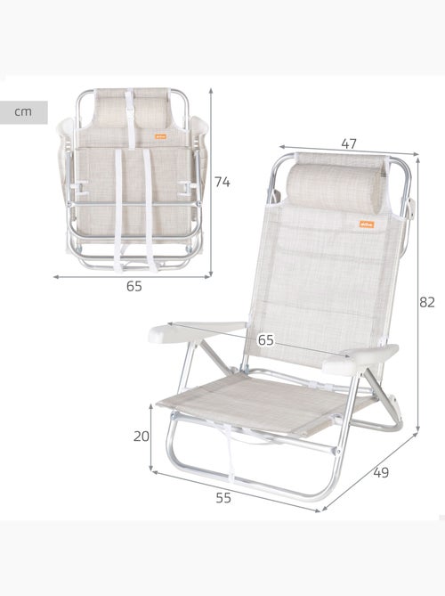 Aktive sedia da spiaggia bassa multiposizione ibiza 47x49x82 cm - Kiabi Aktive sedia da spiaggia bassa multiposizione ibiza 47x49x82 cm - Kiabi