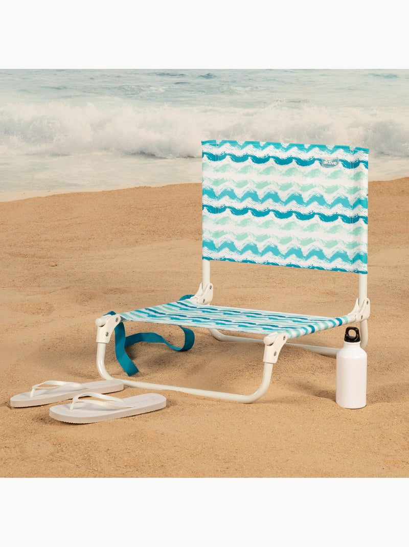 Aktive sedia da spiaggia bassa pieghevole 45x50x50 cm onde Blu - Kiabi