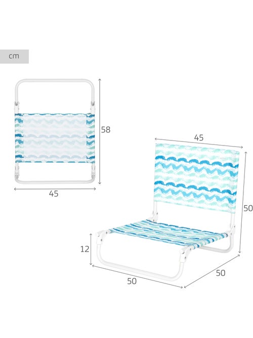 Aktive sedia da spiaggia bassa pieghevole 45x50x50 cm onde - Kiabi Aktive sedia da spiaggia bassa pieghevole 45x50x50 cm onde - Kiabi