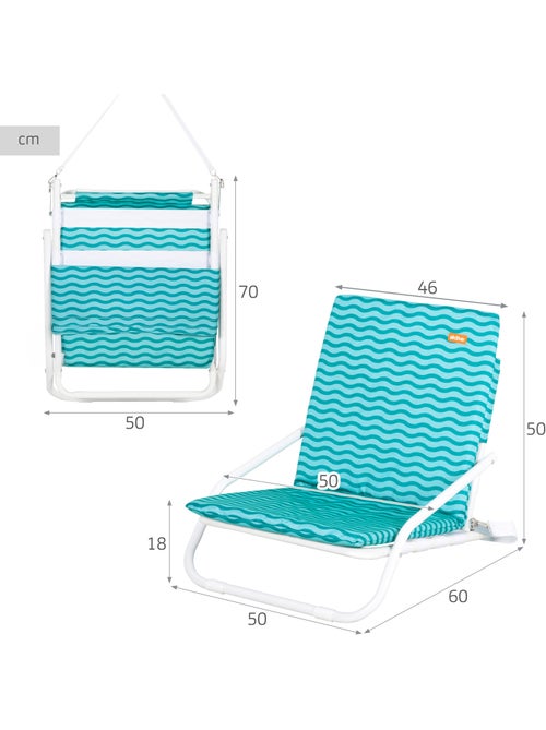 Aktive sedia da spiaggia leggera con maniglia 46x60x50 cm - Kiabi Aktive sedia da spiaggia leggera con maniglia 46x60x50 cm - Kiabi