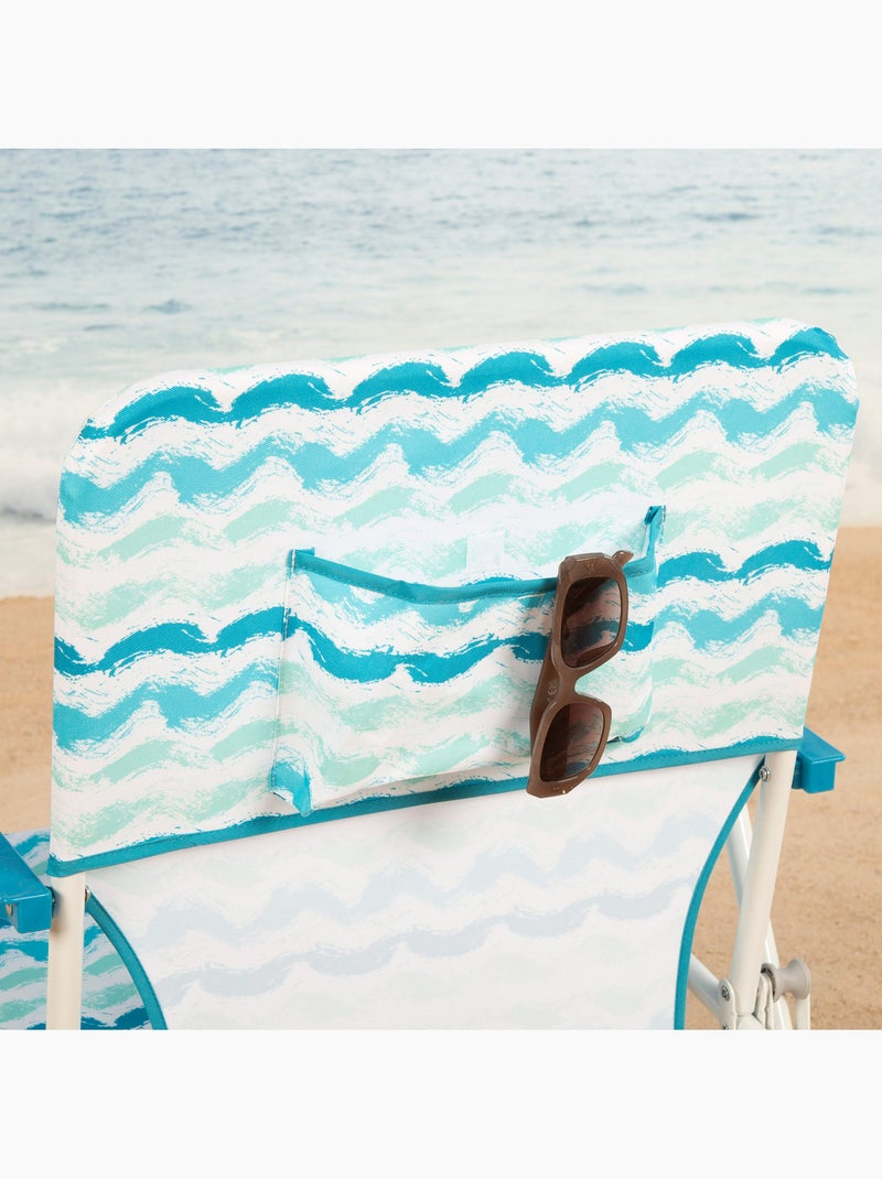 Aktive sedia da spiaggia pieghevole 45x40x70 cm con tasca posteriore Blu - Kiabi