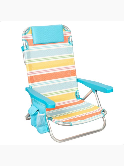 Aktive sedia da spiaggia pieghevole 48x48x75 cm 5 posizioni con tasca laterale - Kiabi Aktive sedia da spiaggia pieghevole 48x48x75 cm 5 posizioni con tasca laterale - Kiabi