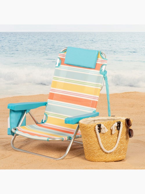 Aktive sedia da spiaggia pieghevole 48x48x75 cm 5 posizioni con tasca laterale - Kiabi Aktive sedia da spiaggia pieghevole 48x48x75 cm 5 posizioni con tasca laterale - Kiabi