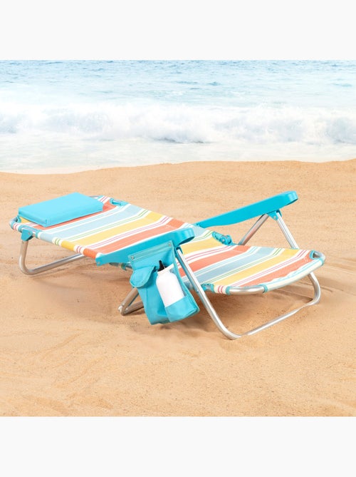 Aktive sedia da spiaggia pieghevole 48x48x75 cm 5 posizioni con tasca laterale - Kiabi Aktive sedia da spiaggia pieghevole 48x48x75 cm 5 posizioni con tasca laterale - Kiabi