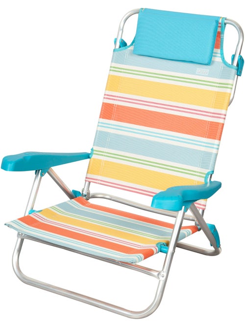 Aktive sedia da spiaggia pieghevole a 8 posizioni 50x48x80 cm strisce multicolori - Kiabi Aktive sedia da spiaggia pieghevole a 8 posizioni 50x48x80 cm strisce multicolori - Kiabi