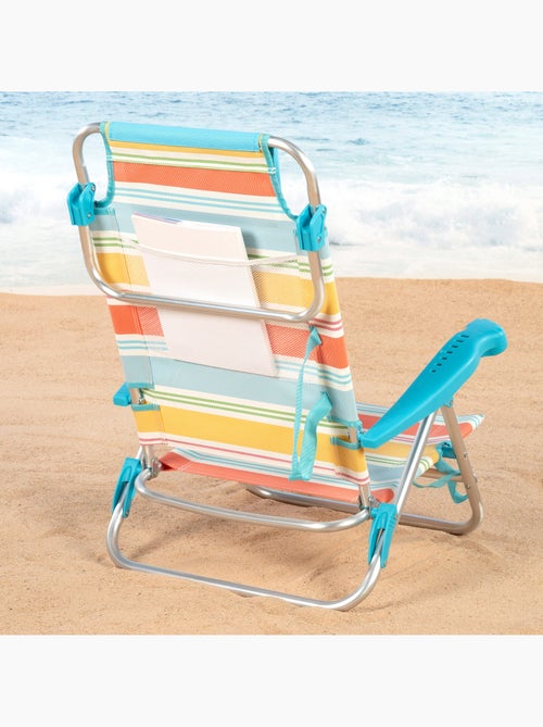 Aktive sedia da spiaggia pieghevole a 8 posizioni 50x48x80 cm strisce multicolori - Kiabi Aktive sedia da spiaggia pieghevole a 8 posizioni 50x48x80 cm strisce multicolori - Kiabi