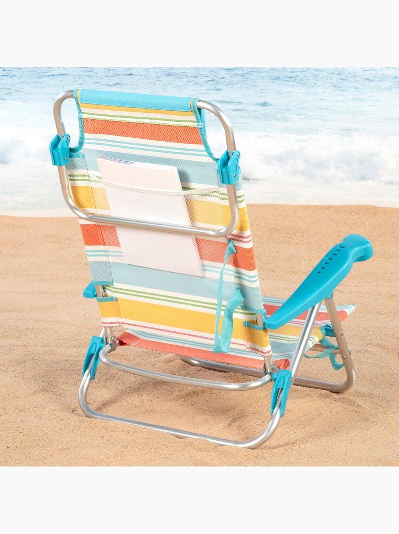 Aktive sedia da spiaggia pieghevole a 8 posizioni 50x48x80 cm strisce multicolori Multicolore - Kiabi