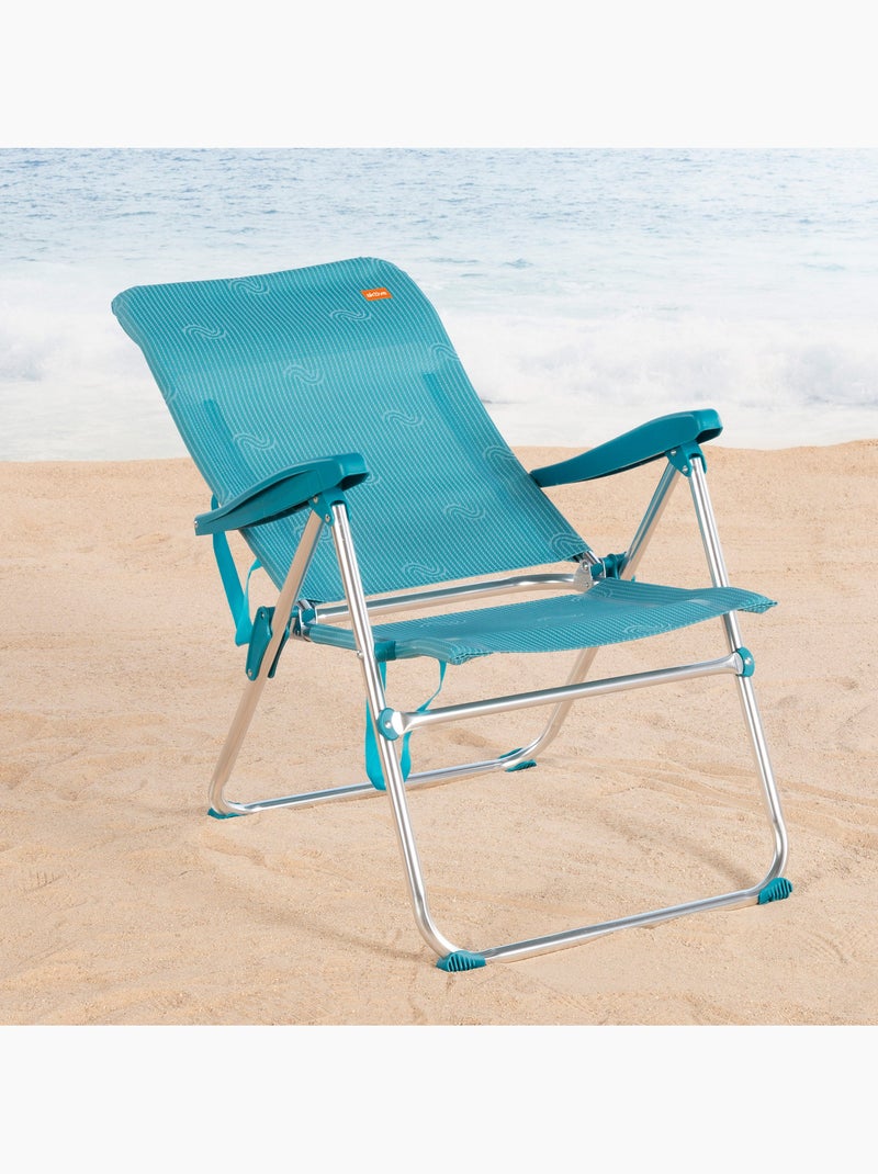 Aktive sedia da spiaggia pieghevole multiposizione 47x62x90 cm con maniglia Blu - Kiabi
