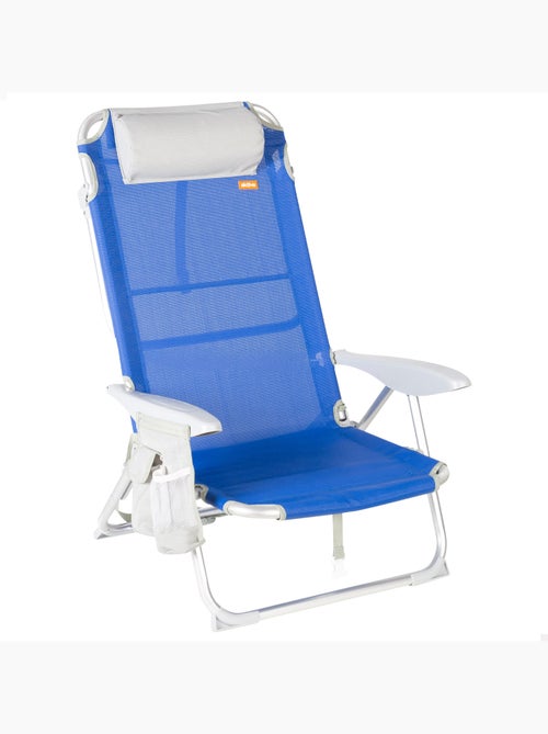 Aktive sedia da spiaggia pieghevole multiposizione 50x50x88 cm con tasche, cuscino e maniglia - Kiabi Aktive sedia da spiaggia pieghevole multiposizione 50x50x88 cm con tasche, cuscino e maniglia - Kiabi