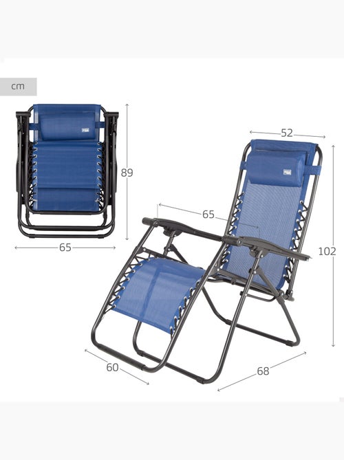 Aktive sedia pieghevole da giardino a gravità zero 2 posizioni - Kiabi Aktive sedia pieghevole da giardino a gravità zero 2 posizioni - Kiabi