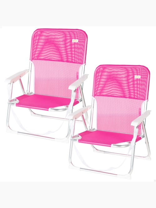 Aktive set 2 sedie da spiaggia pieghevoli 44x40x72 cm fucsia con manico - Kiabi Aktive set 2 sedie da spiaggia pieghevoli 44x40x72 cm fucsia con manico - Kiabi