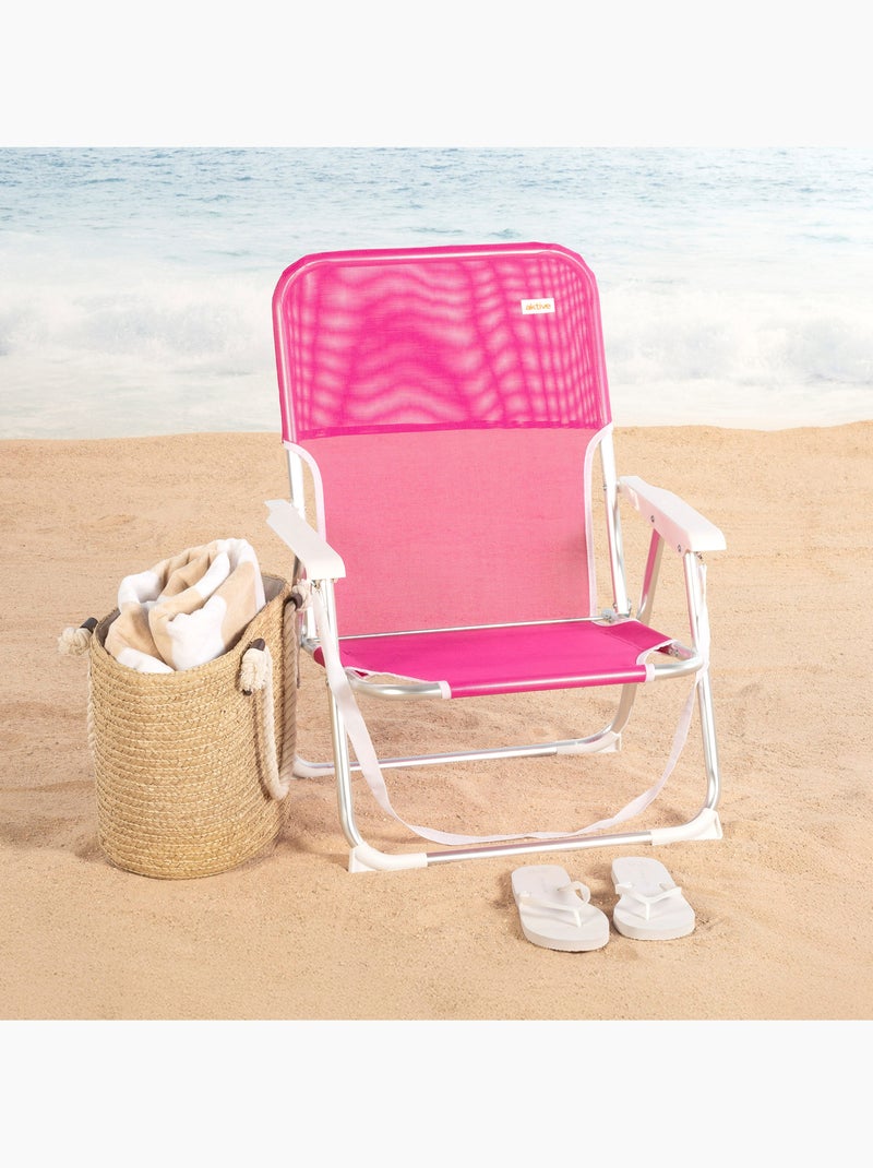 Aktive set 2 sedie da spiaggia pieghevoli 44x40x72 cm fucsia con manico Rosa fucsia - Kiabi