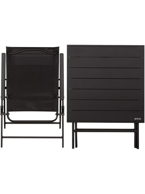 Aktive set da giardino pieghevole con tavolo (75x75x70 cm) e 2 sedie (47x64x95 cm) - Kiabi Aktive set da giardino pieghevole con tavolo (75x75x70 cm) e 2 sedie (47x64x95 cm) - Kiabi