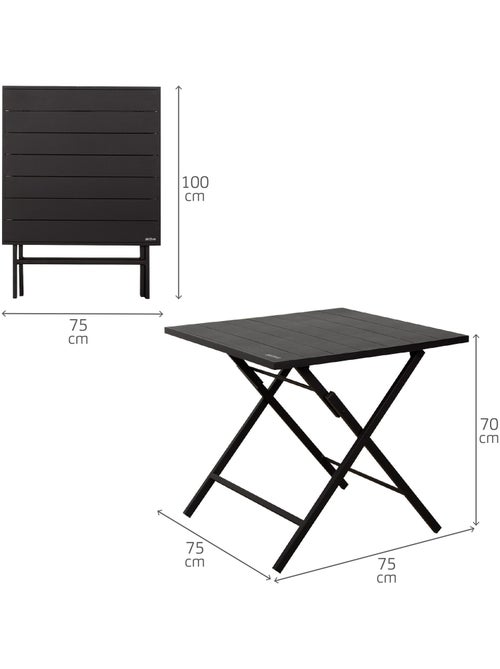 Aktive set da giardino pieghevole con tavolo (75x75x70 cm) e 2 sedie (47x64x95 cm) - Kiabi Aktive set da giardino pieghevole con tavolo (75x75x70 cm) e 2 sedie (47x64x95 cm) - Kiabi