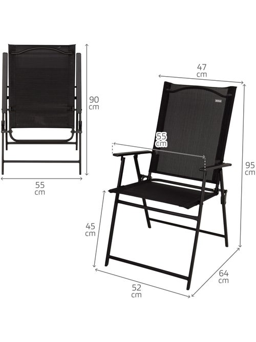 Aktive set da giardino pieghevole con tavolo (75x75x70 cm) e 2 sedie (47x64x95 cm) - Kiabi Aktive set da giardino pieghevole con tavolo (75x75x70 cm) e 2 sedie (47x64x95 cm) - Kiabi