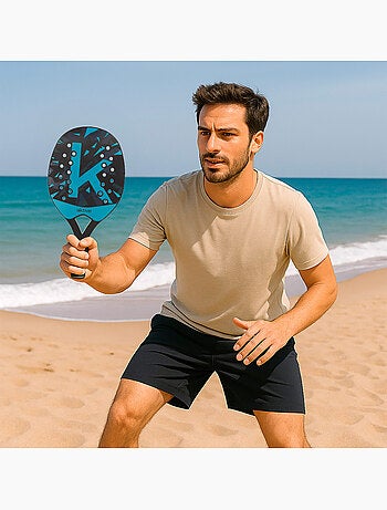 Aktive set di 2 pagaie da spiaggia 22x32x47 cm con palla e sacca a rete
