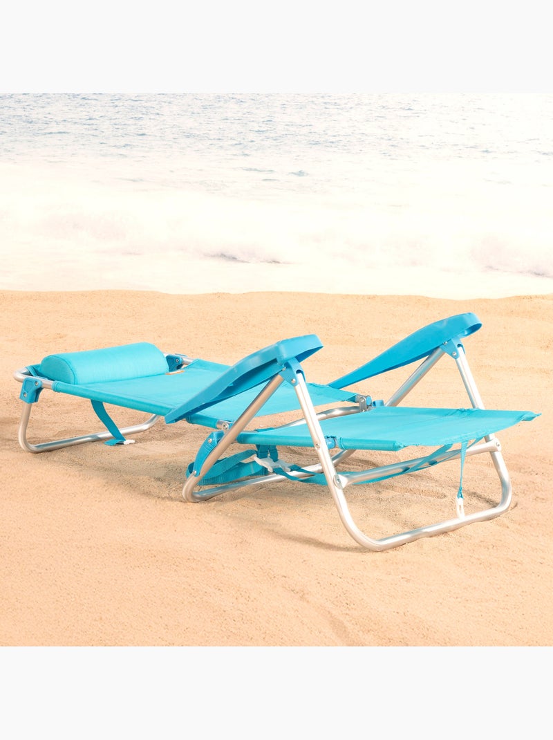 Aktive set di 2 sedie da spiaggia basse multiposizione 47x49x82 cm caribe Blu - Kiabi
