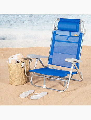 Aktive set di 2 sedie da spiaggia basse multiposizione 47x49x82 cm gomera