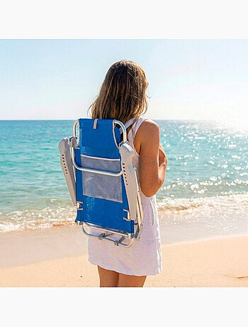 Aktive set di 2 sedie da spiaggia basse multiposizione 47x49x82 cm gomera
