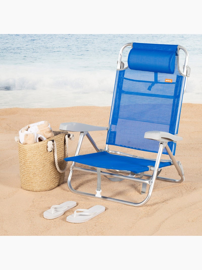Aktive set di 2 sedie da spiaggia basse multiposizione 47x49x82 cm gomera Blu - Kiabi