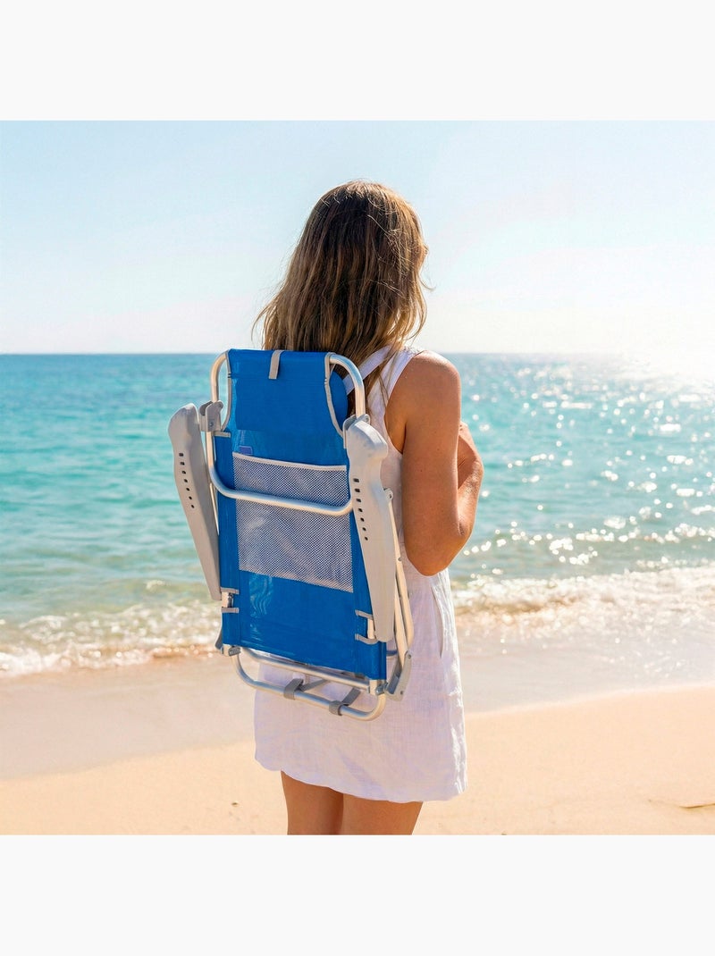Aktive set di 2 sedie da spiaggia basse multiposizione 47x49x82 cm gomera Blu - Kiabi