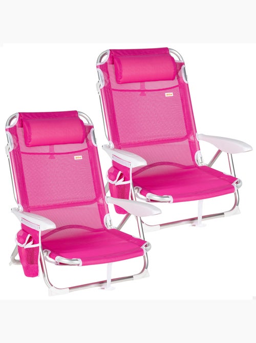 Aktive set di 2 sedie da spiaggia basse pieghevoli multiposizione 51x45x76 cm fucsia - Kiabi Aktive set di 2 sedie da spiaggia basse pieghevoli multiposizione 51x45x76 cm fucsia - Kiabi