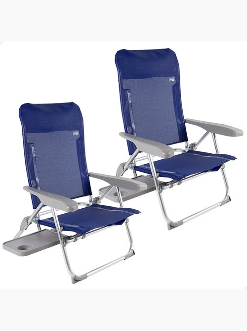 Aktive set di 2 sedie da spiaggia pieghevoli multiposizione con tavolo e cuscino - Kiabi Aktive set di 2 sedie da spiaggia pieghevoli multiposizione con tavolo e cuscino - Kiabi
