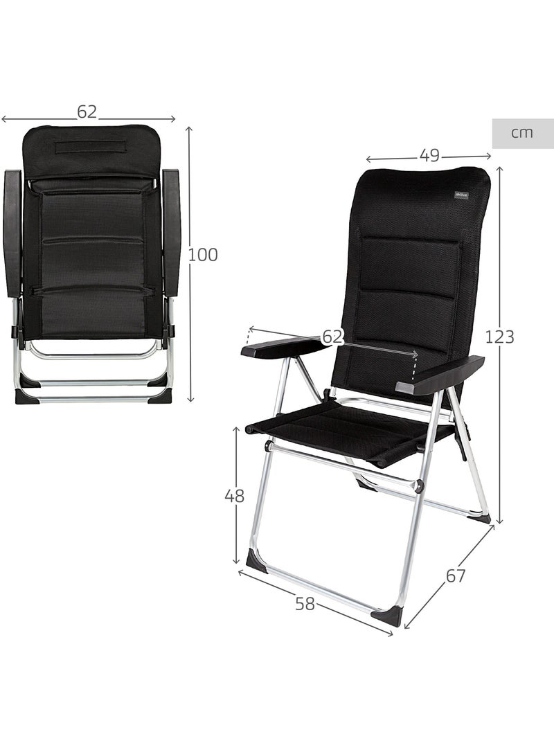 Aktive set di 2 sedie pieghevoli e multiposizione con schienale alto, rivestimento Nero - Kiabi