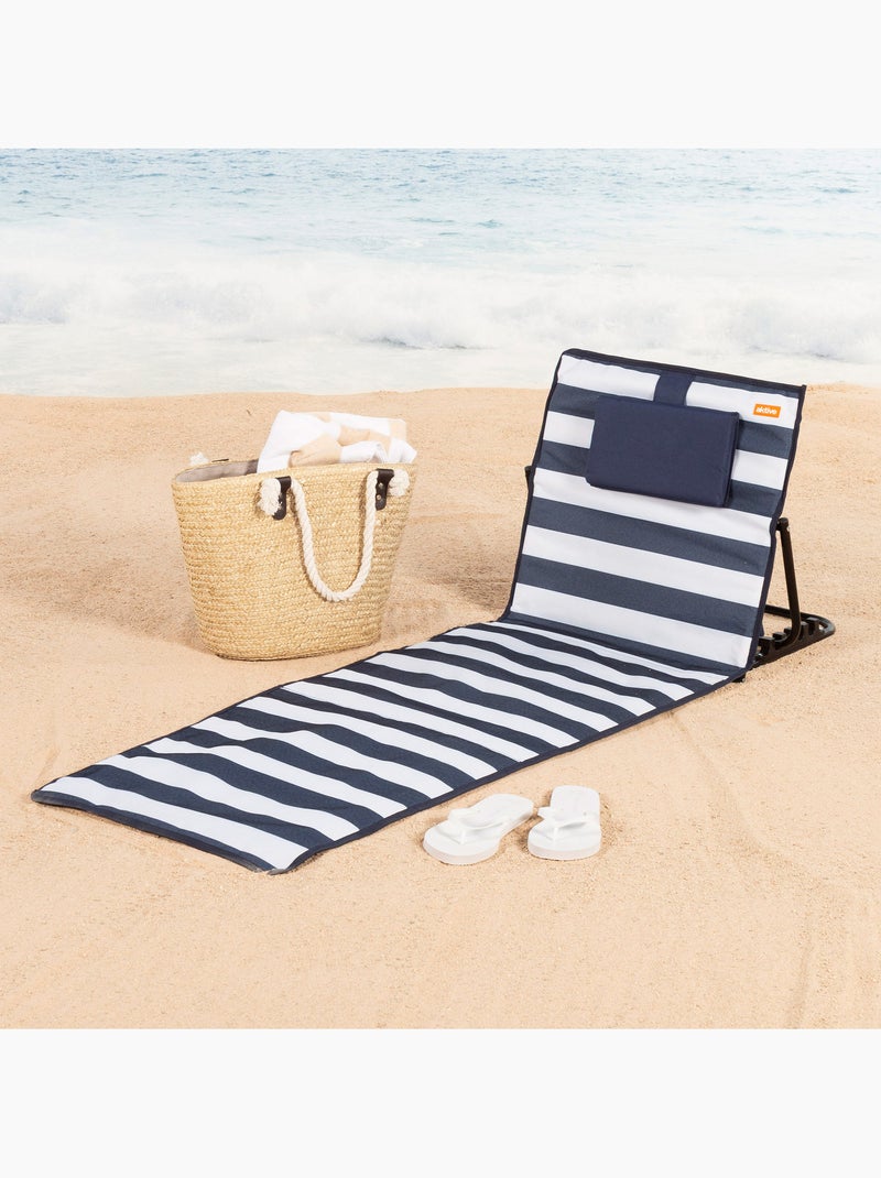 Aktive tappeto pieghevole reclinabile con cuscino 145x50x43 cm Blu Bianco - Kiabi
