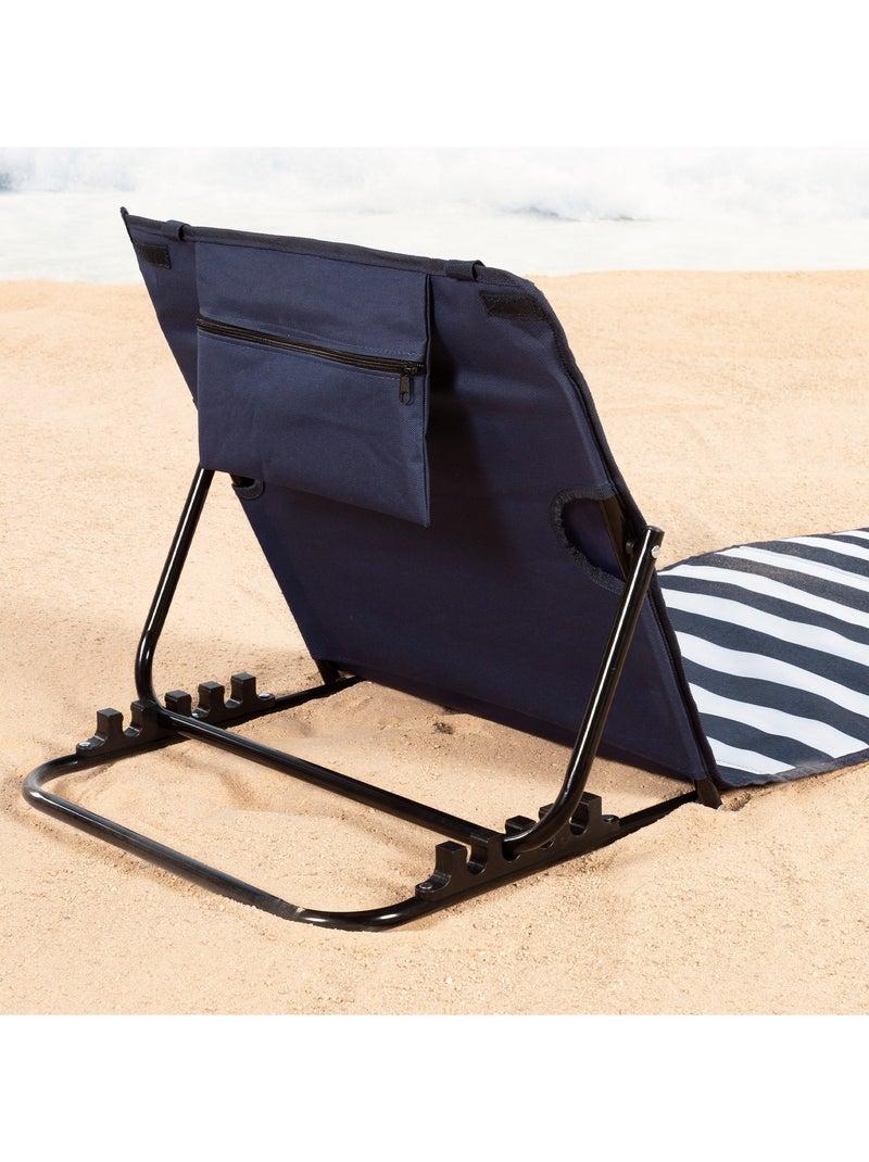 Aktive tappeto pieghevole reclinabile con cuscino 145x50x43 cm Blu Bianco - Kiabi