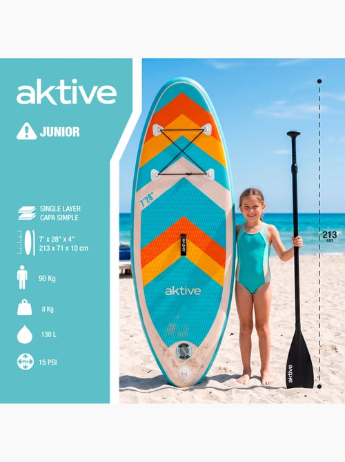 Aktive tavola da paddle surf gonfiabile per principianti con zaino, pompa e pagaia - Kiabi Aktive tavola da paddle surf gonfiabile per principianti con zaino, pompa e pagaia - Kiabi