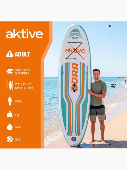 Aktive tavola da paddle surf gonfiabile per principianti da 10,6'' - Kiabi Aktive tavola da paddle surf gonfiabile per principianti da 10,6'' - Kiabi