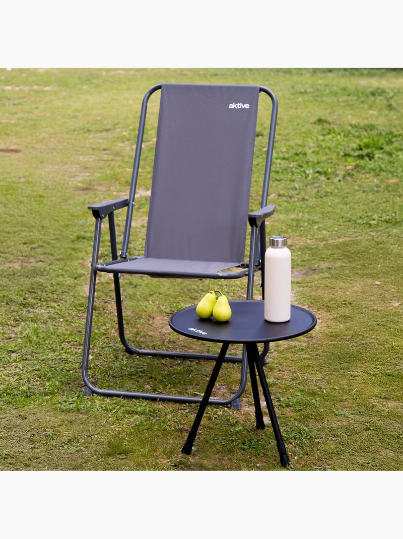 Aktive tavolo da campeggio pieghevole 37x37x55 cm rotondo Nero - Kiabi