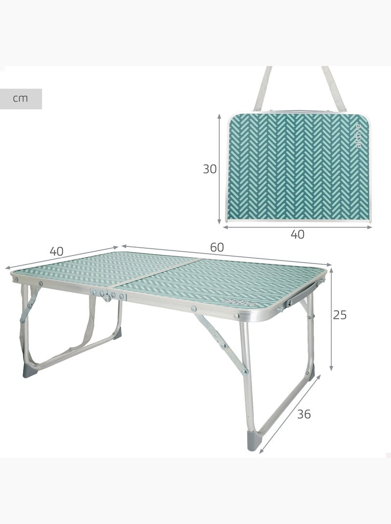 Aktive tavolo da campeggio pieghevole con maniglia per il trasporto 60x40x25 cm Turchese - Kiabi