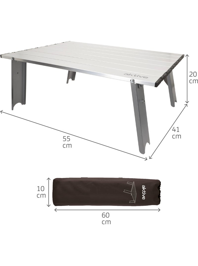 Aktive tavolo da campeggio pieghevole ultraleggero in alluminio 55x41x20 cm Grigio - Kiabi