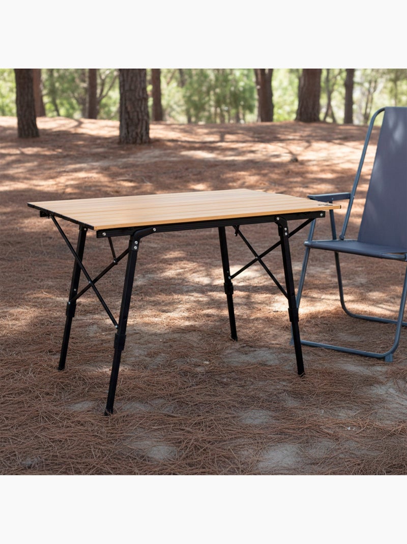 Aktive tavolo pieghevole da campeggio con altezza regolabile Legno naturale - Kiabi