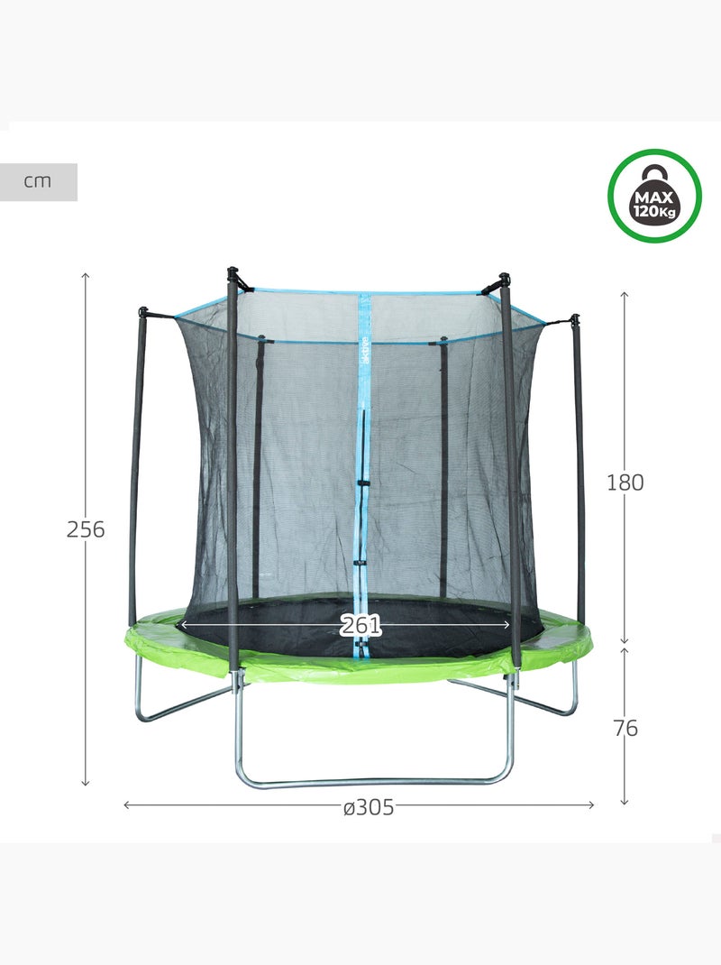 Aktive Trampolino per bambini da esterno Ø261 cm Nero Verde Blu - Kiabi