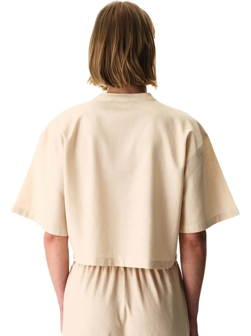 Alice camicia a maniche corte penti Beige argilla - Kiabi