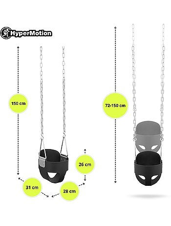 Altalena a Cestello per Bambini HyperMotion - Seduta EVA Comfort e Sicurezza Giardino 22 kg