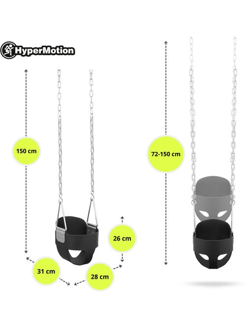 Altalena a Cestello per Bambini HyperMotion - Seduta EVA Comfort e Sicurezza Giardino 22 kg - Kiabi